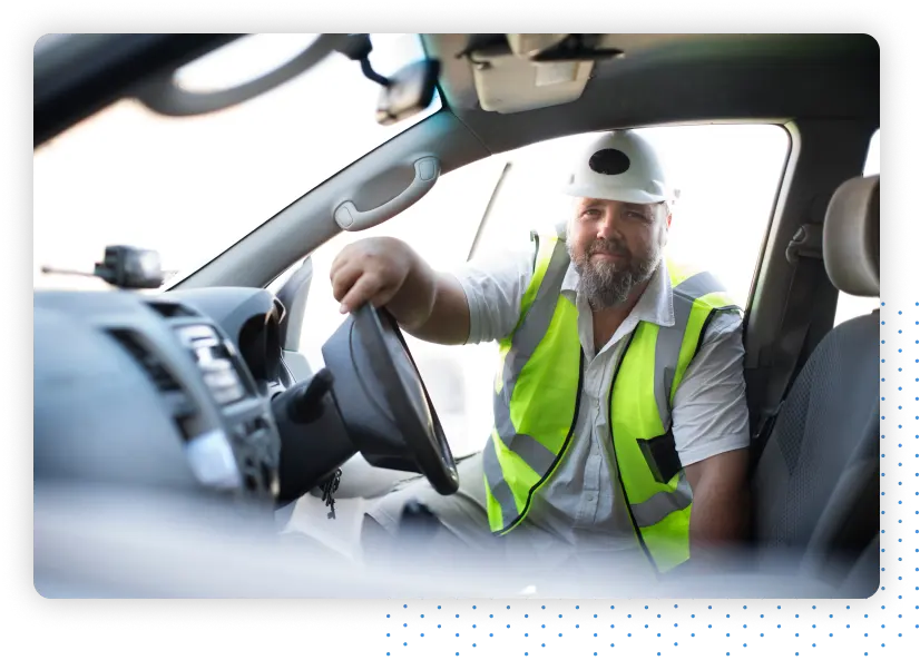 Driver in vehicle