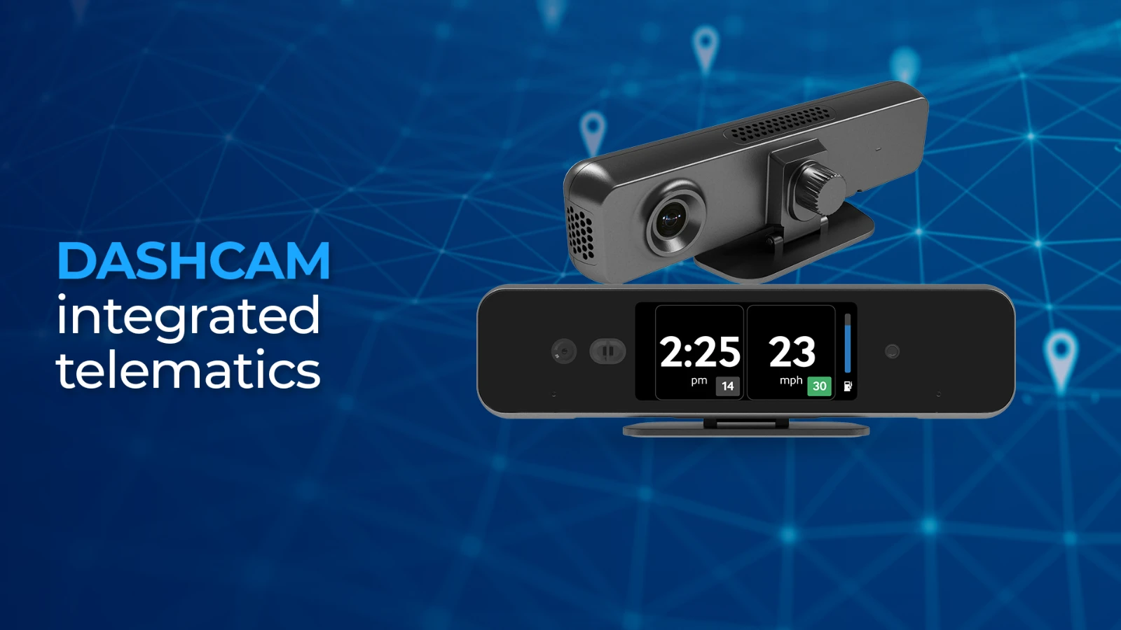 Dashcam-integrated telematics hardware combining video visibility with fleet GPS tracking data