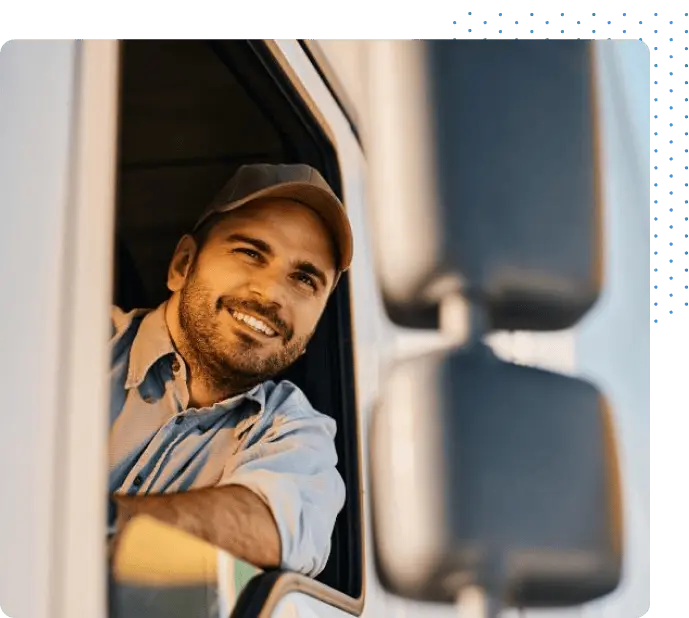 Driver Smiling Out The Window