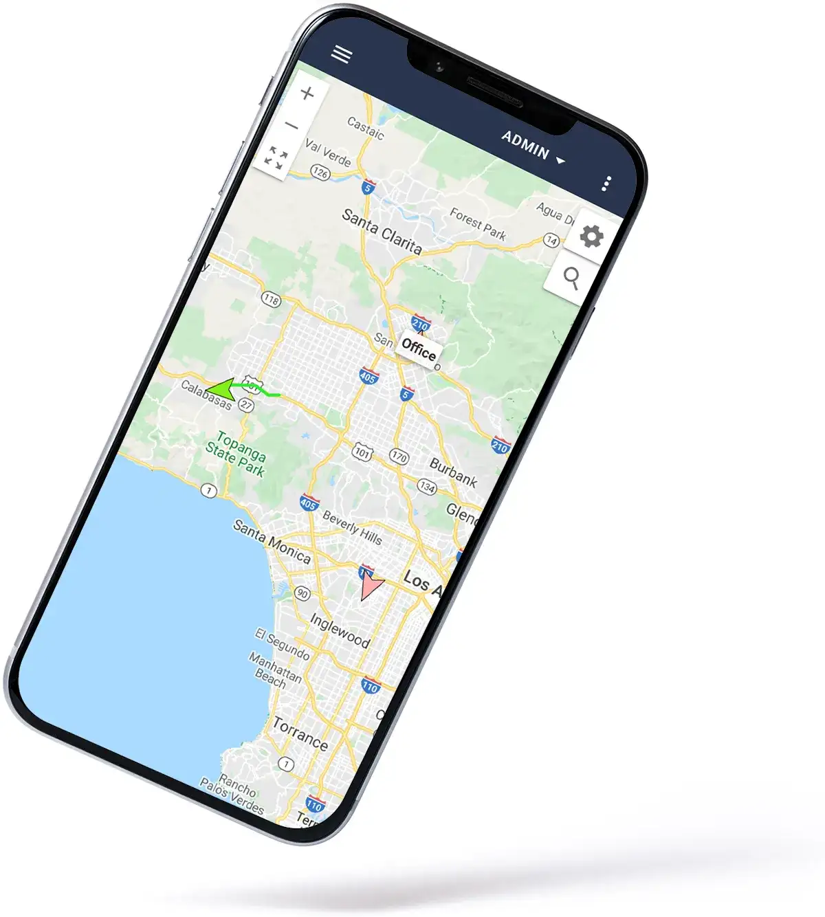 iPhone displaying trucking and ELD application