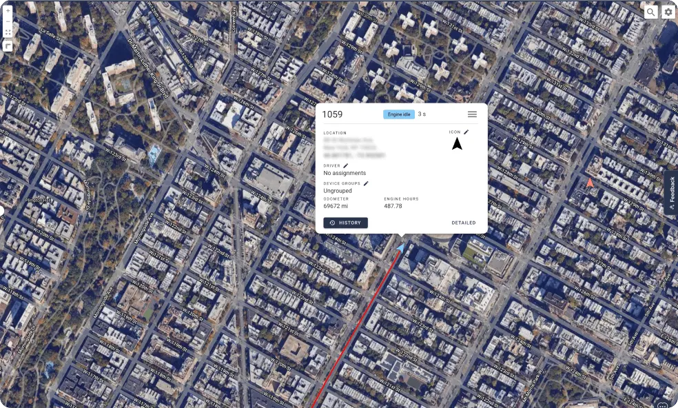 One step GPS Map ui showcasing real time tracking