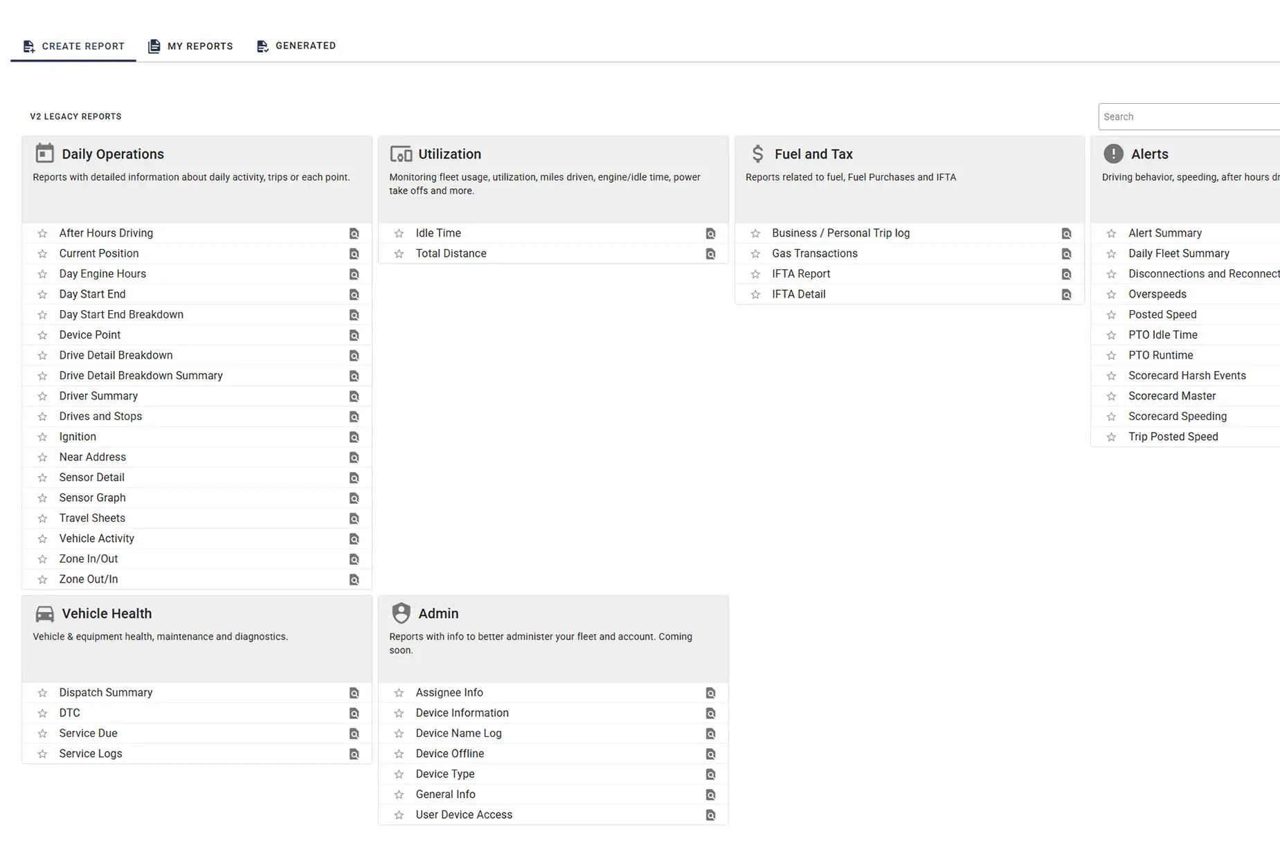 One Step GPS reporting dashboard displaying fleet activity, utilization, alerts, fuel, and vehicle health reports