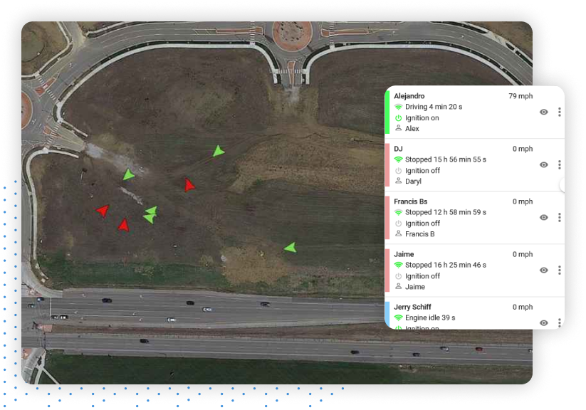 Vehicles on Map